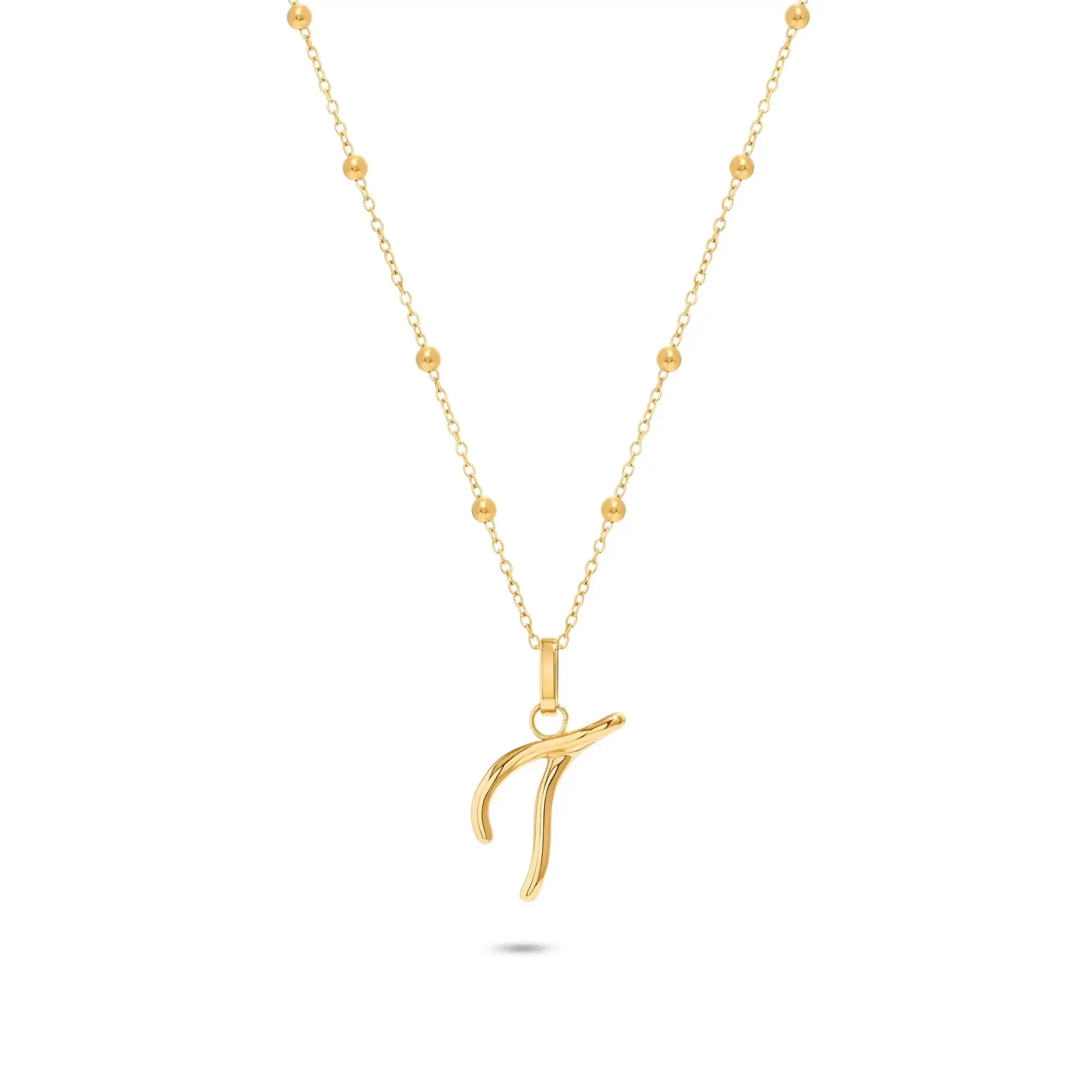 Letter 18 K Gold Plated Silver Necklace
