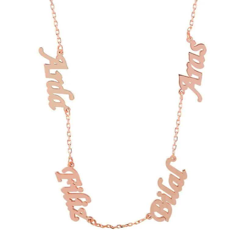 4 Personalized Silver Necklace