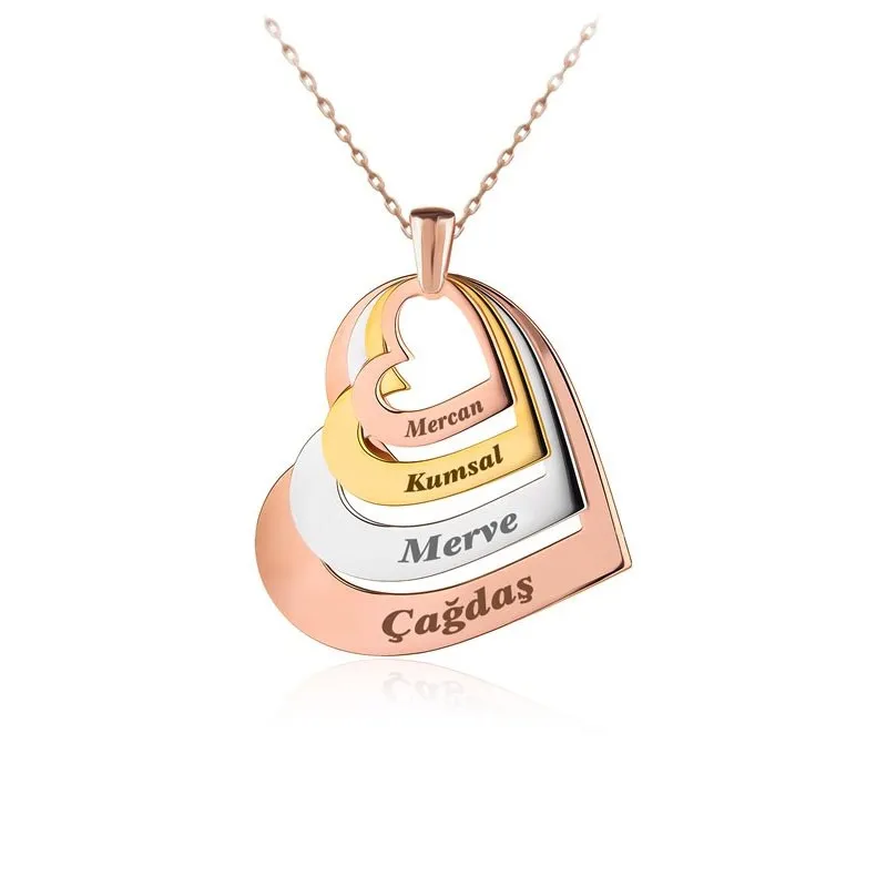 4 Personalized Heart Necklace