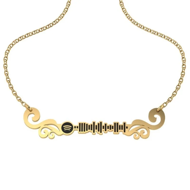 Spotify Müzikli Silver Necklace Vintage