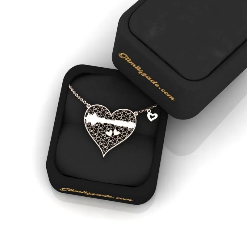 Ses Dalgası Necklace Heart Füzyon
