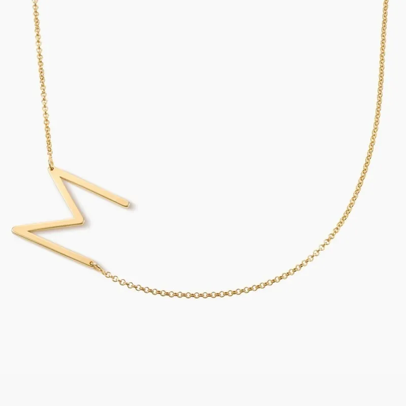 Single Letter Silver Necklace