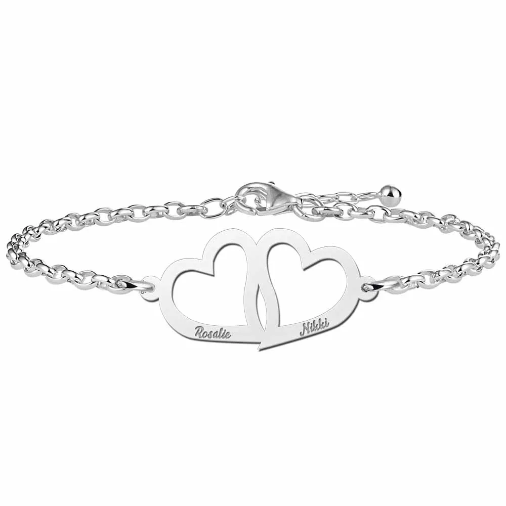Two Heart Personalized Bracelet