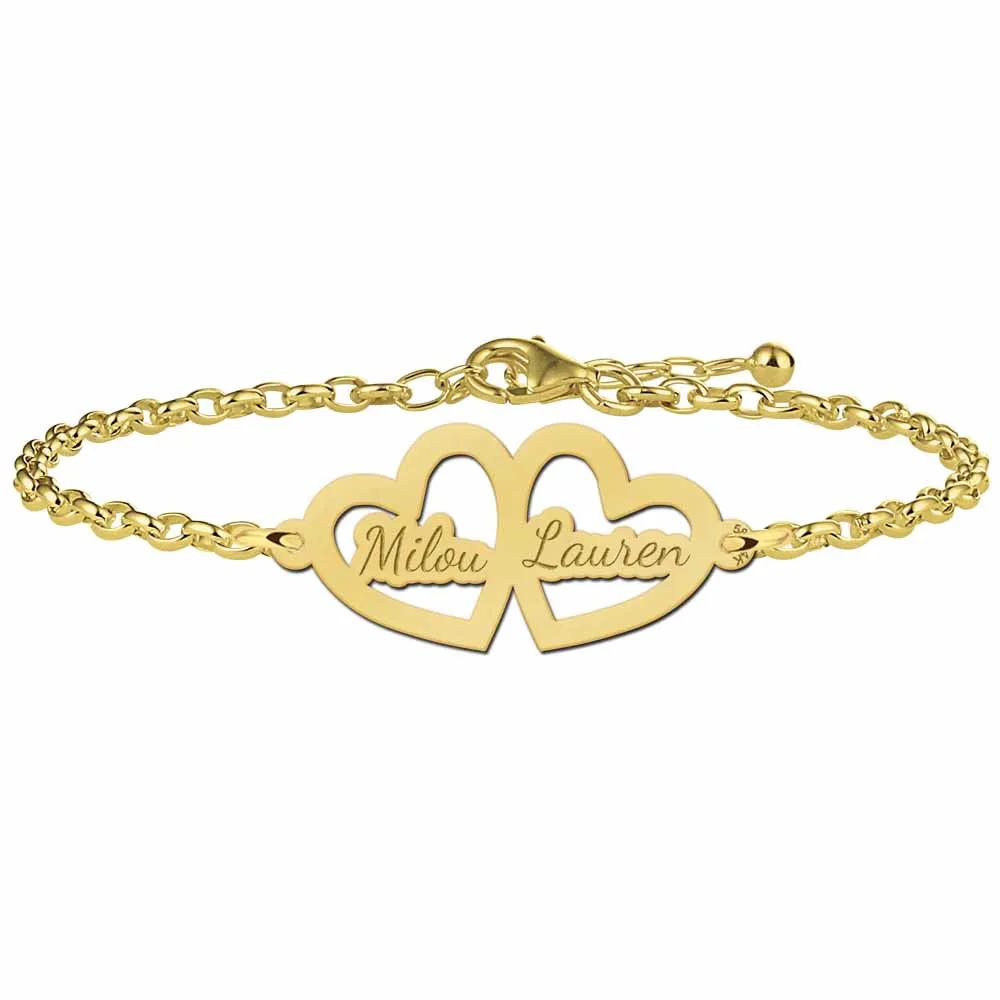 Two Heart Line Personalized Bracelet