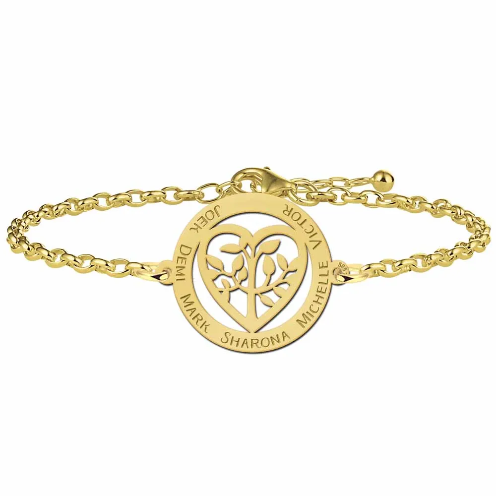 Heart Hayat Tree Personalized Bracelet
