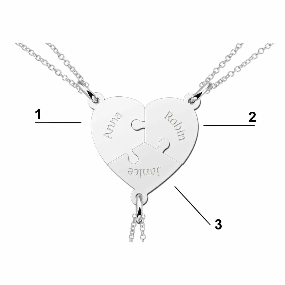 Puzzle 3 lü Personalized Necklace