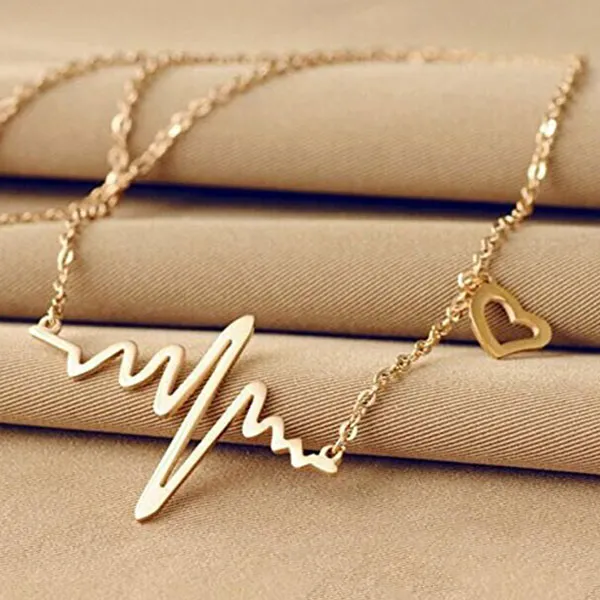 Heart Çizgi Ses Dalgası Necklace