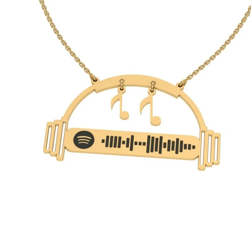 Spotify Kodlu Silver Necklace Kulaklık